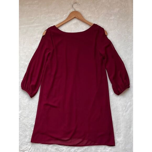 Lulus Shifting Dears Wine Red Long Sleeve Dress, Size XS - Picture 11 of 11